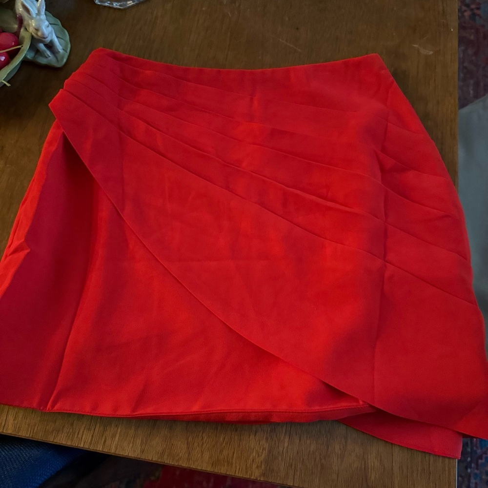 Red mini skirt